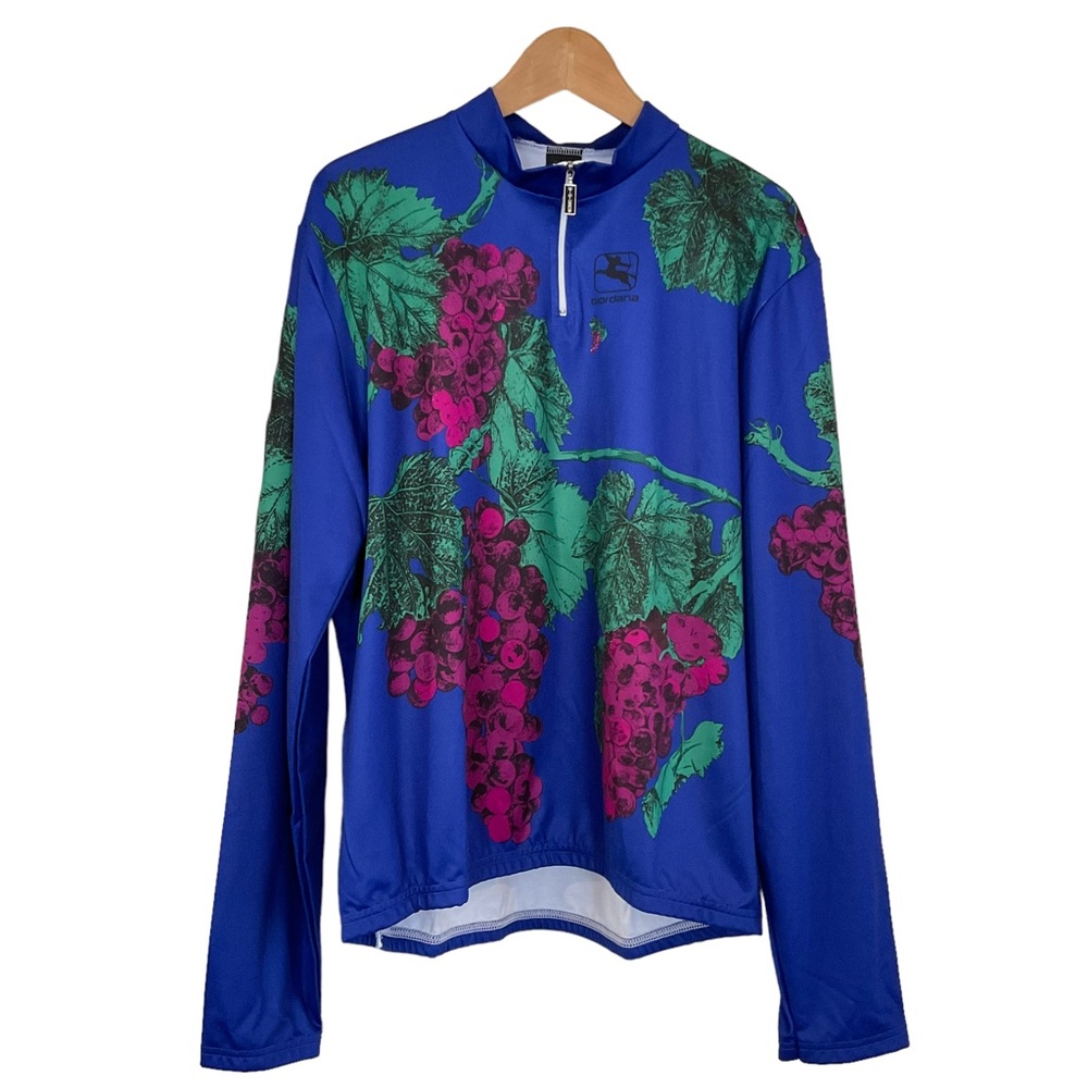 Giordana Wine Grapes Cycling Jersey Men’s 4XL (47” Chest) 1/4 Zip Long Sleeve